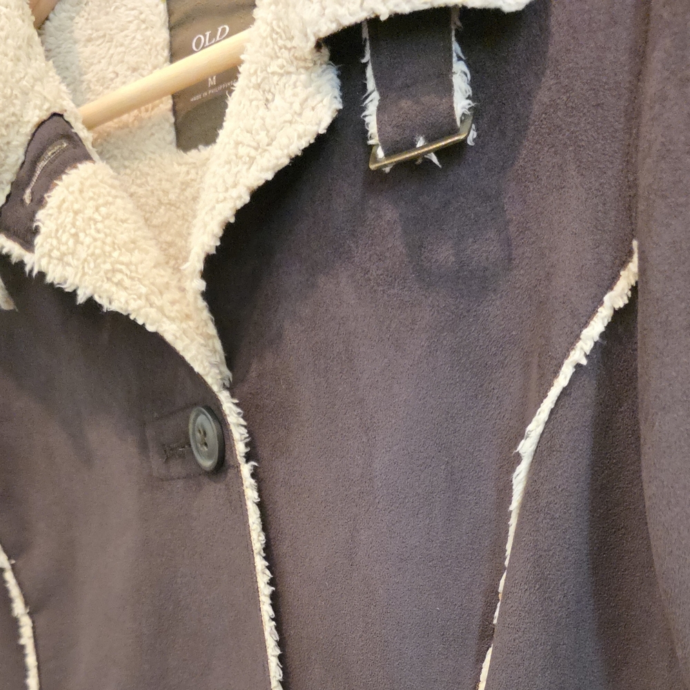 Suden Women Brown Shearling Jacket Button-up Tedy Sherpa Fall Western Winter - Picture 3 of 7